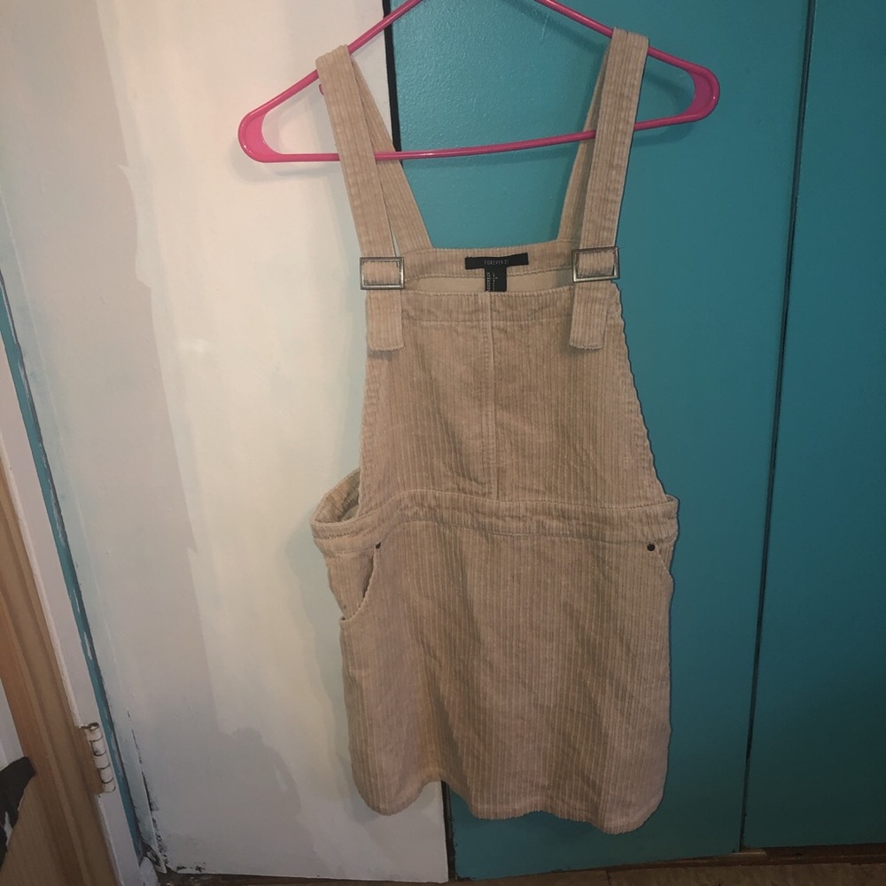 Super cute nude overall dress w/ adjustable straps